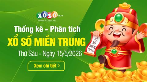 Thống kê XSMT 15/5/2026 - Phân tích Xổ số Miền Trung 15-5 Thứ 6