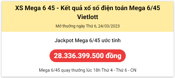 Thống kê Vietlott 24032023 - Phân tích Xổ số Mega 645 Thứ 6 1