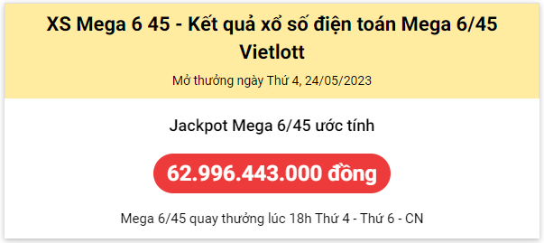 Thống kê Vietlott 24052023 - Phân tích Xổ số Mega 645 24-05 Thứ 4 1
