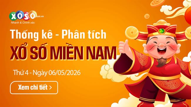 Thống Kê XSMN 6/5/2026 - Phân Tích XS Miền Nam Thứ 4 ngày 06/05